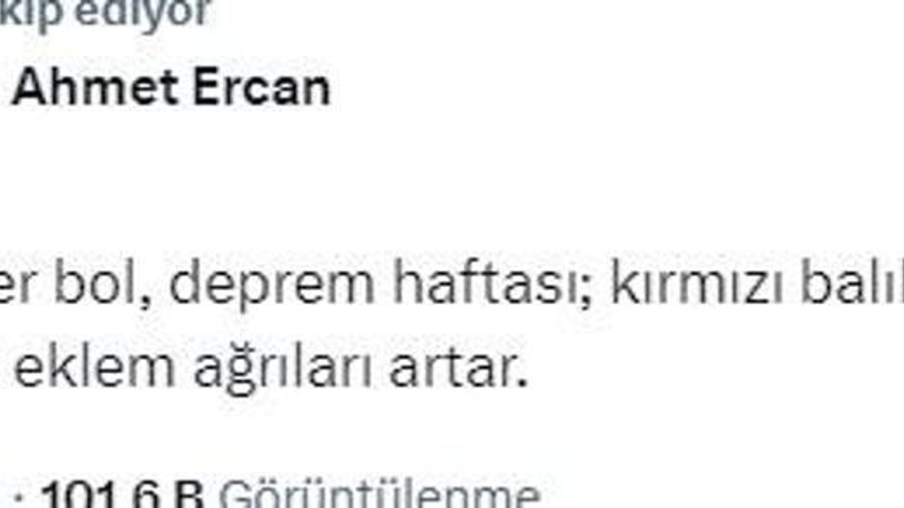 Prof Dr Ahmet Övgün Ercan dan fal gibi deprem tahmini Deprem olacak