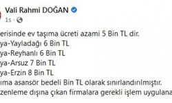 Hatay’da ev taşıma ücretine azami sınır getirildi