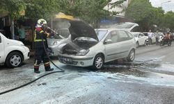 Aydın'da LPG'li otomobil alev aldı