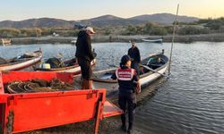 Aydın jandarması Bafa Gölü’nde