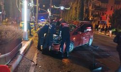 Aydın’da otomobil trafik lambasına çarptı