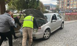 Aydın’da otomobilden dumanlar yükseldi