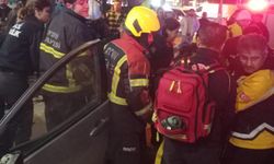 Aydın’da takla atan araç bankaya girdi