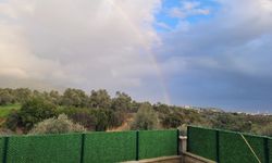 Aydın’da gök kuşağı kartpostallık görüntüler oluşturdu