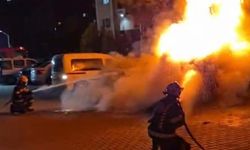 Park halindeki araç alev alev yandı