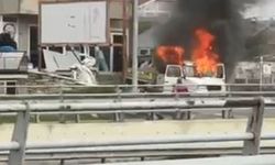 Park halindeki araç alev alev yandı