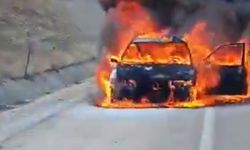5 saat önce aldığı araba yanarak küle döndü