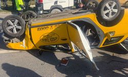 Aydın’da ticari taksi takla attı