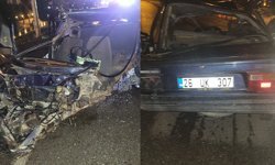 Köprü bariyerlerine çarpan otomobil hurdaya döndü, sürücü hayatını kaybetti