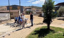 Aydın Yenipazar’da parke taşı çalışmaları sürüyor