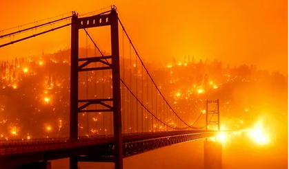 ABD'de Çıkan Yangınlardan Dolayı Kızıla Boyanan Kaliforniya'daki Durumu Gösteren Bu 22 Kare Kanınızı Donduracak!