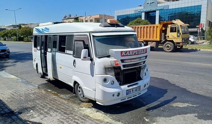 Aydın’da minibüs alev aldı