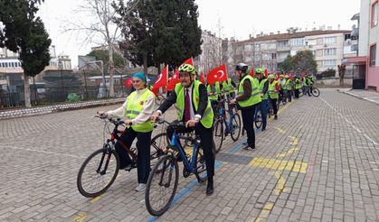 Aydın’da bayrak için pedal çevirdiler