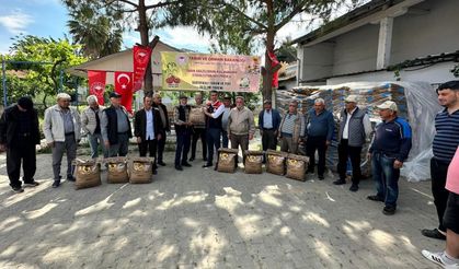 Koçarlı'da 3 bin kilo ayçiçeği tohumu üreticilere dağıtıldı
