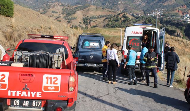 Aydın Efeler’de kum yüklü traktör devrildi, ağır yaralı var