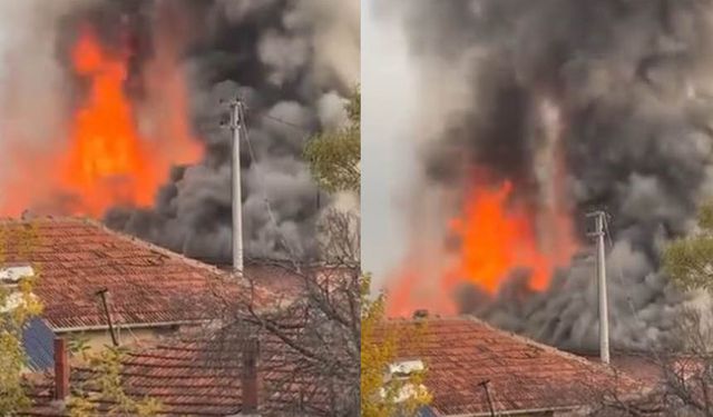 Anne ve oğlunun yaşadığı ev kül oldu