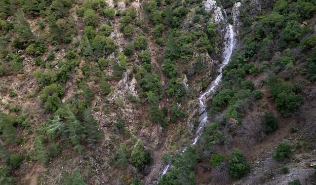 Kuruyan şelale yeniden akmaya başladı