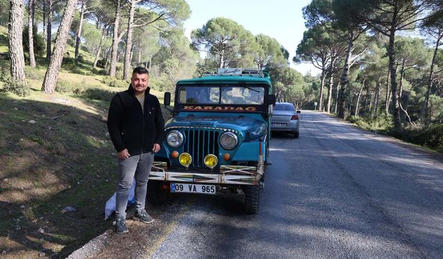 Eski yeşil cipler Aydın dağlarının vazgeçilmezi oldu