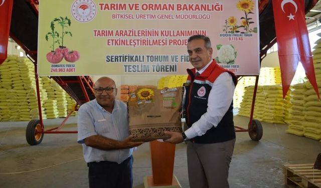Aydın’da 9 bin kilo ayçiçeği dağıtıldı