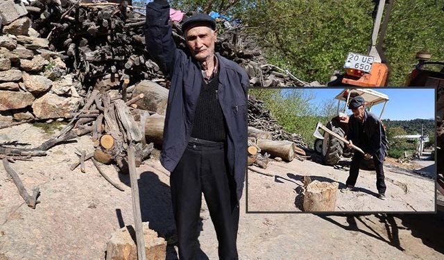 Aydın’da 94 yaşındaki Salih amca gençlere taş çıkarıyor