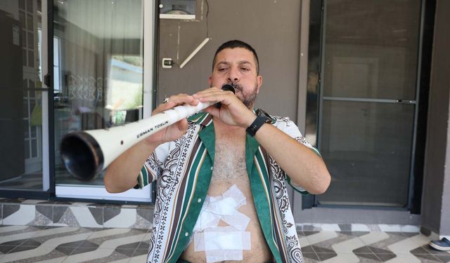 Aydın’da ilginç görüntü.. Ameliyattan çıkan hasta zurna çaldı