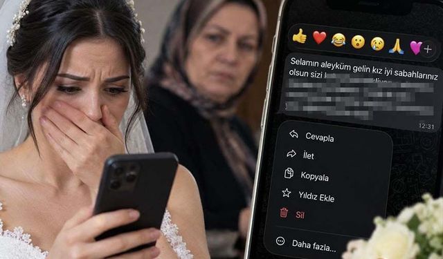 Düğünün ertesi günü gelen mesaj ortalığı karıştırdı.. Kaynanasının isteğini gören gelin şoke oldu