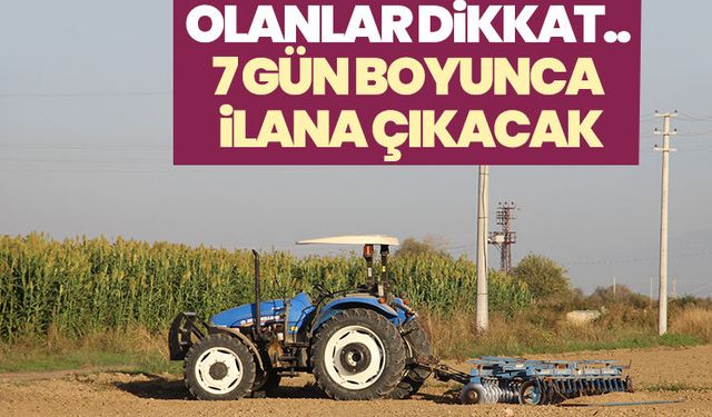 Aydın’da arazisi olanlar dikkat.. 7 gün boyunca ilana çıkacak