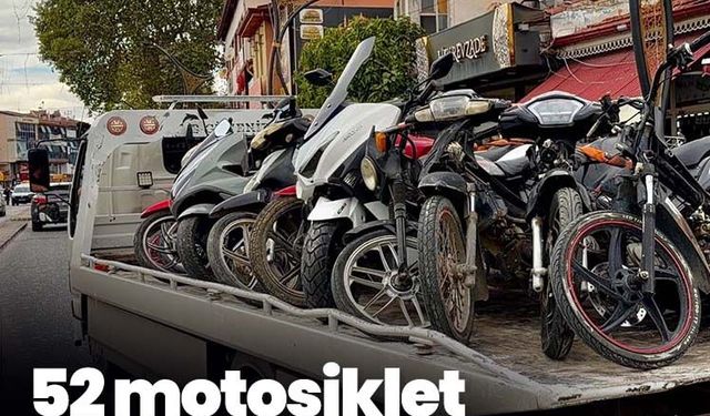 52 motosiklet trafikten men edildi