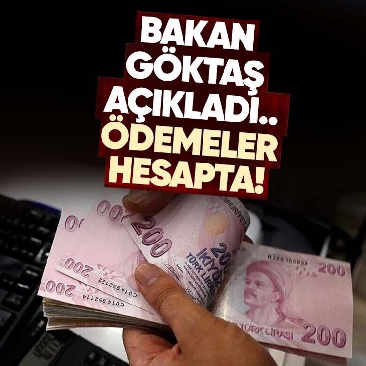 Bakan Göktaş açıkladı.. Ödemeler hesapta!
