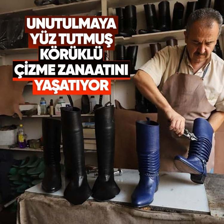 Unutulmaya yüz tutmuş körüklü çizme zanaatını yaşatıyor