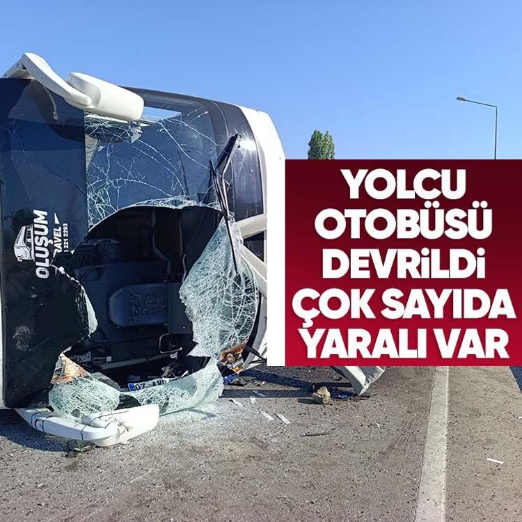 Yolcu otobüsü devrildi, çok sayıda yaralı var