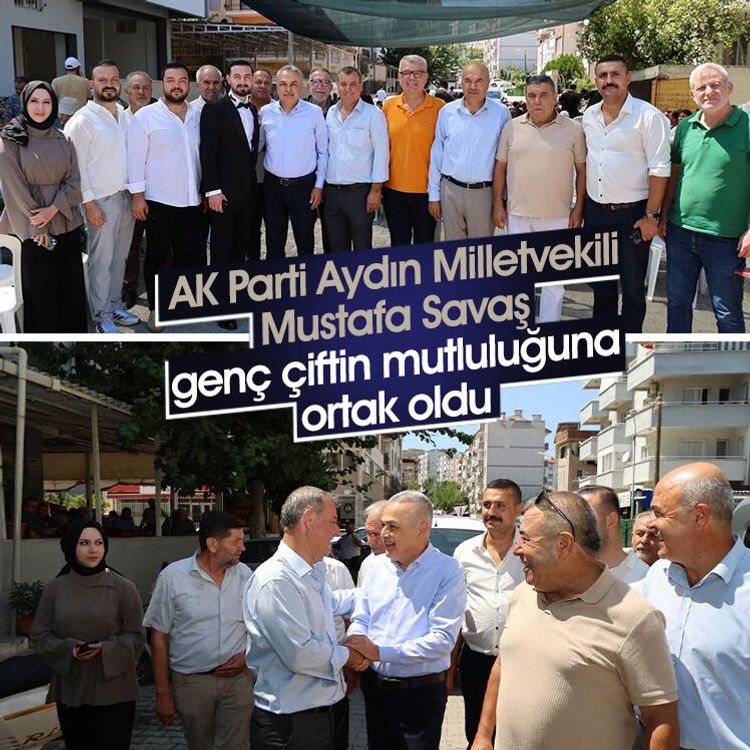 AK Parti Aydın Milletvekili Mustafa Savaş genç çiftin mutluluğuna ortak oldu