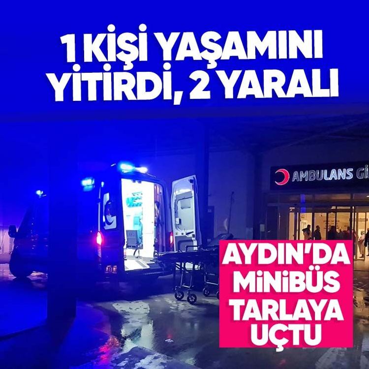 Aydın’da minibüs tarlaya uçtu: 1 kişi yaşamını yitirdi, 2 yaralı