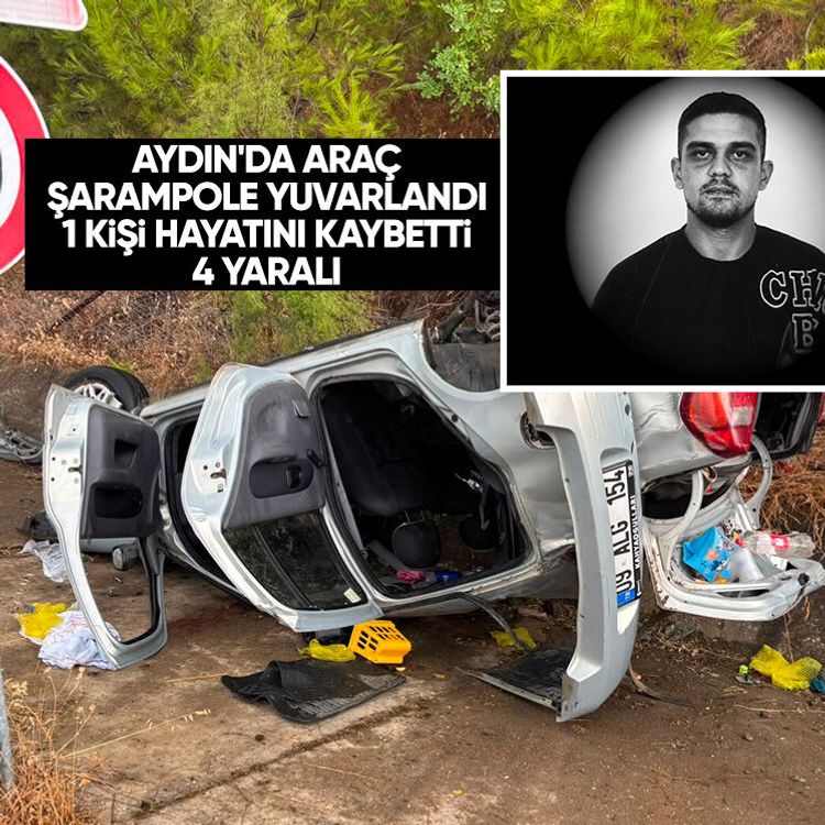 Aydın'da araç şarampole yuvarlandı: 1 kişi hayatını kaybetti, 4 yaralı