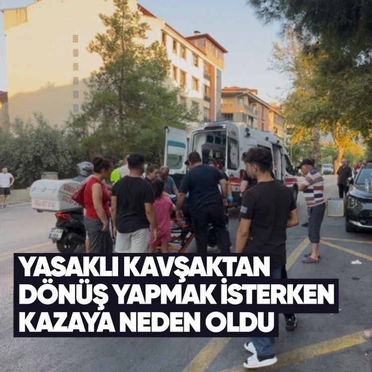 Yasaklı kavşaktan dönüş yapmak isterken kazaya neden oldu