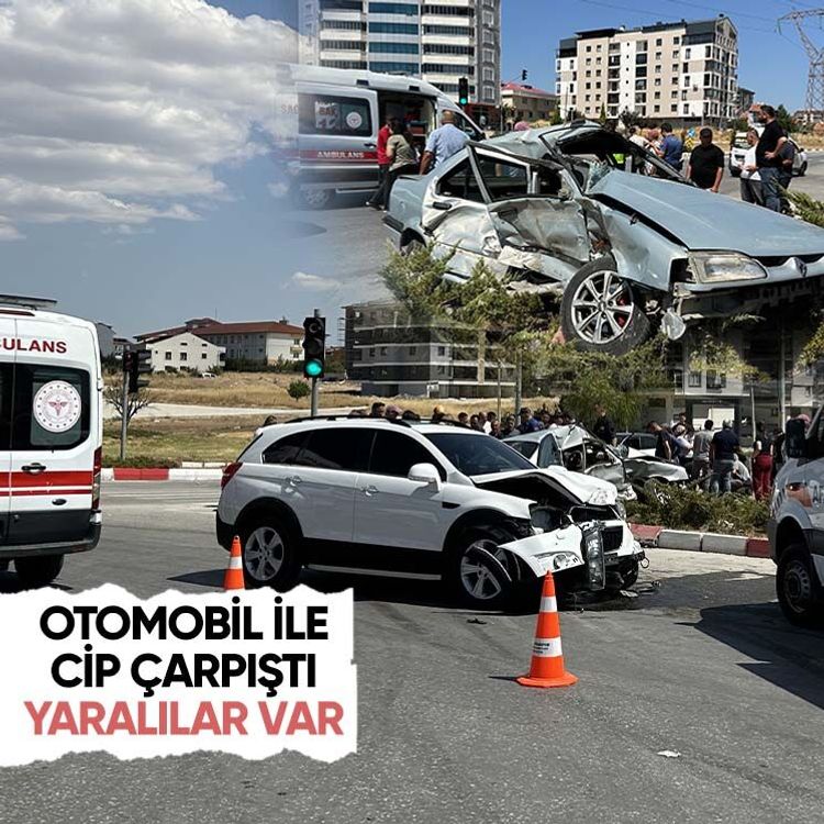 Otomobil ile cip çarpıştı, yaralılar var