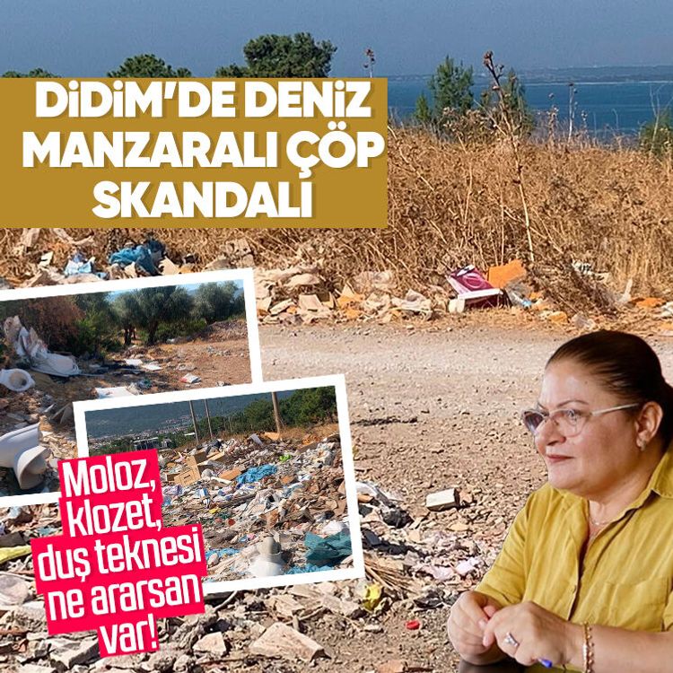 Didim’de deniz manzaralı çöp skandalı: Moloz, klozet, duş teknesi ne ararsan var!
