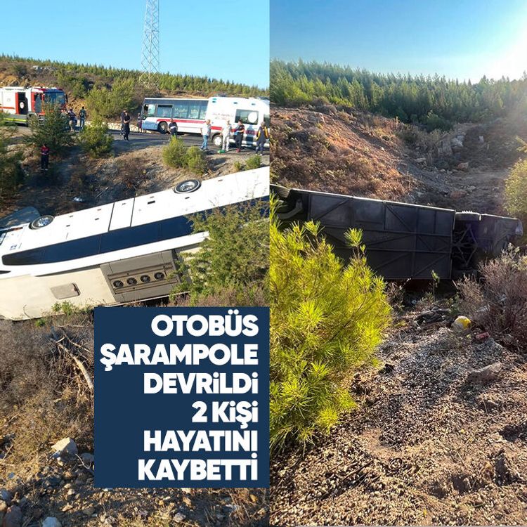 Otobüs şarampole devrildi, 2 kişi hayatını kaybetti