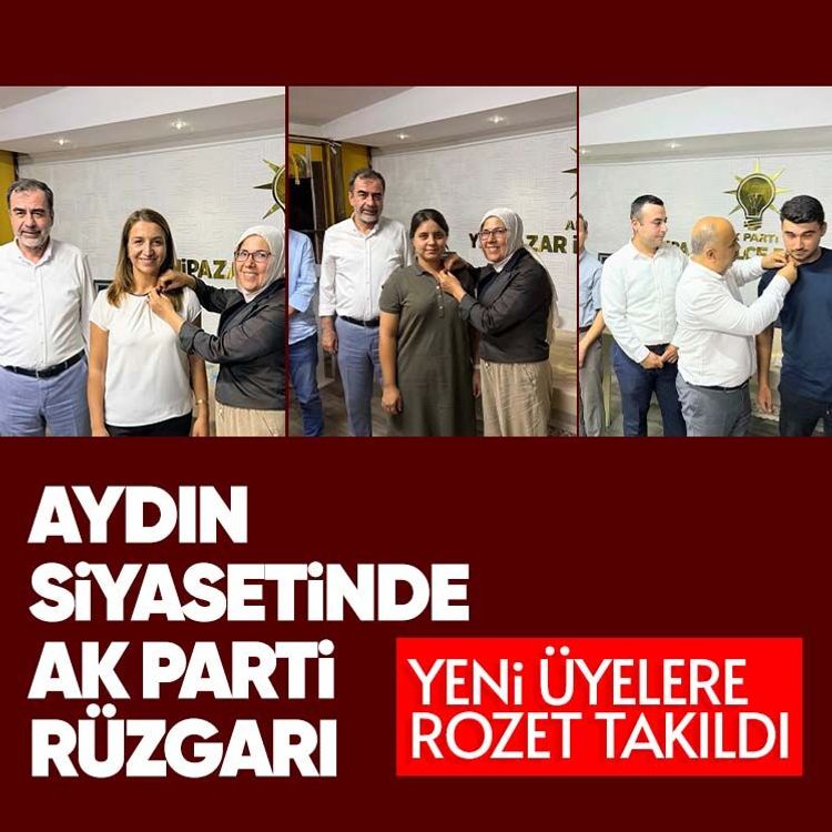 Aydın siyasetinde AK Parti rüzgarı.. Yeni üyelere rozet takıldı