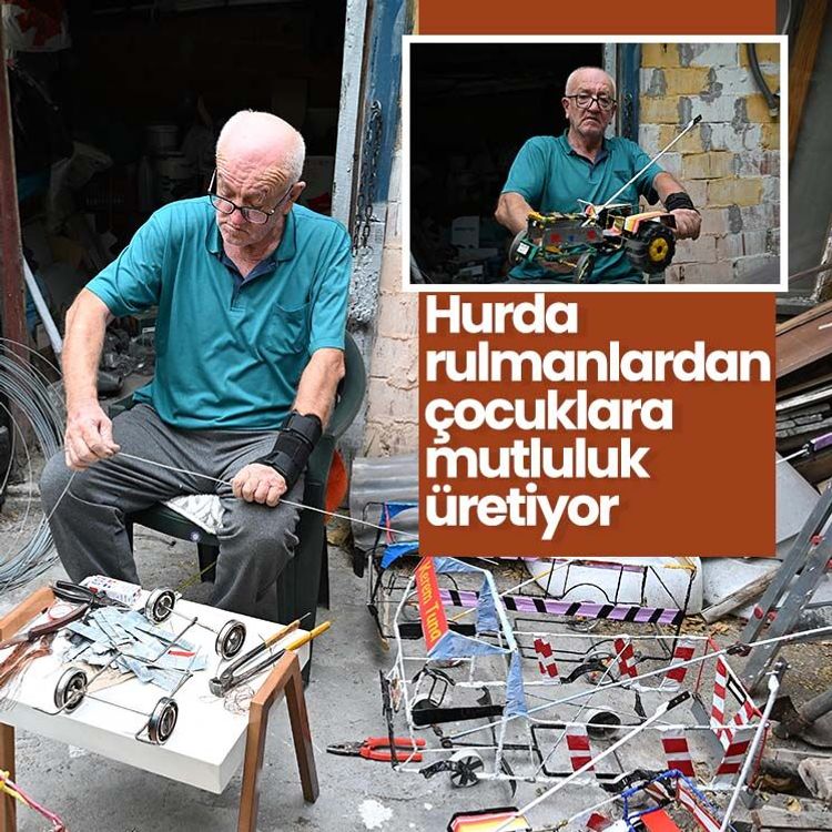 Hurda rulmanlardan çocuklara mutluluk üretiyor