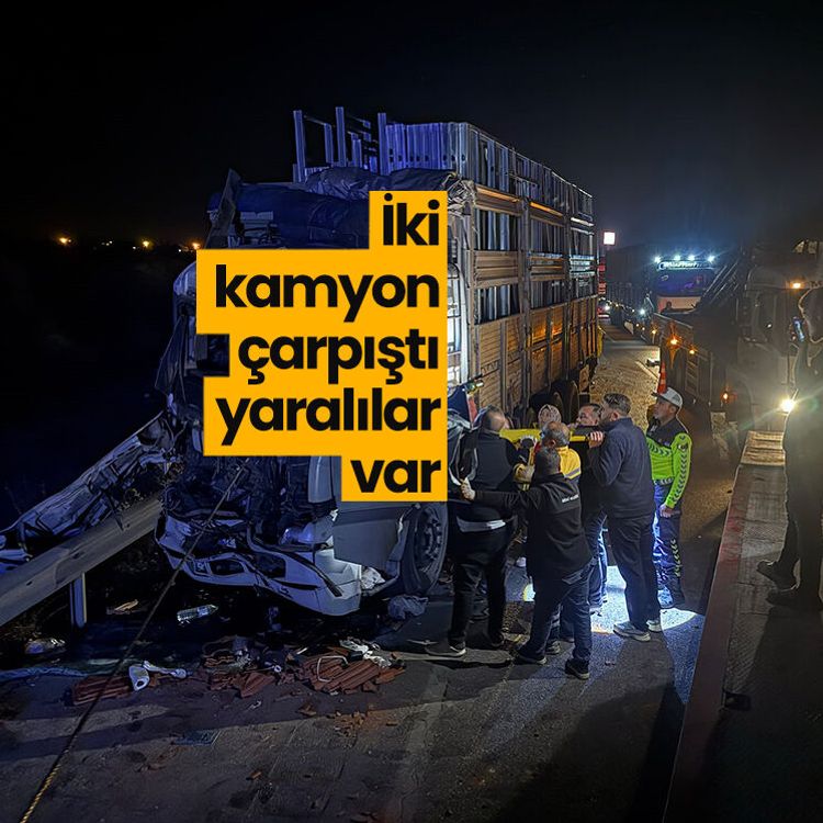 İki kamyon çarpıştı, yaralılar var