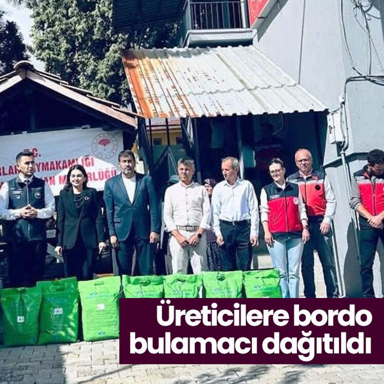 Üreticilere bordo bulamacı dağıtıldı