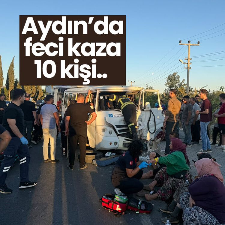 Aydın’da beton mikseri karşı şeride geçerek 2 servis aracına çarptı