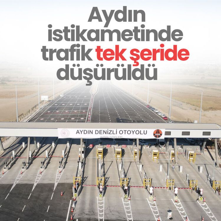 Aydın-Denizli Otoyolu’nu kullanacaklar dikkat.. Aydın istikametinde trafik tek şeride düşürüldü