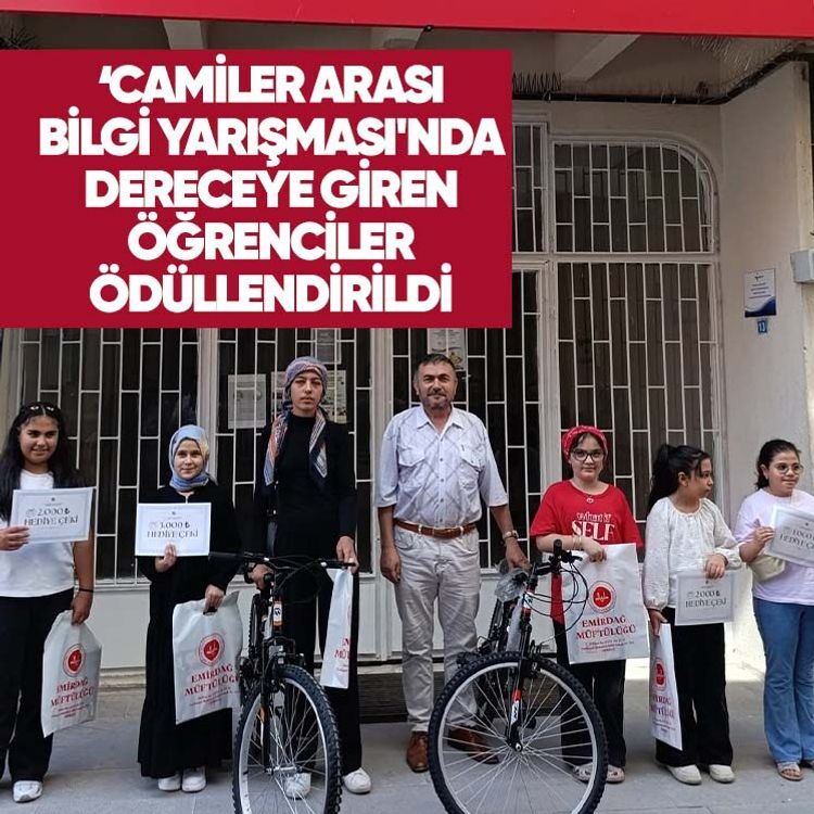 ‘Camiler Arası Bilgi Yarışması'nda dereceye giren öğrenciler ödüllendirildi