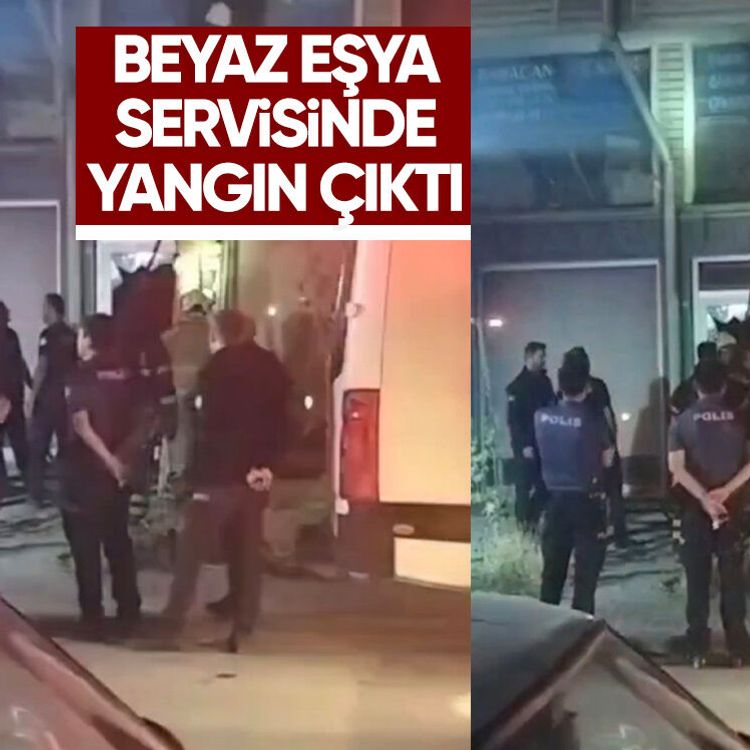 Beyaz eşya servisinde yangın çıktı