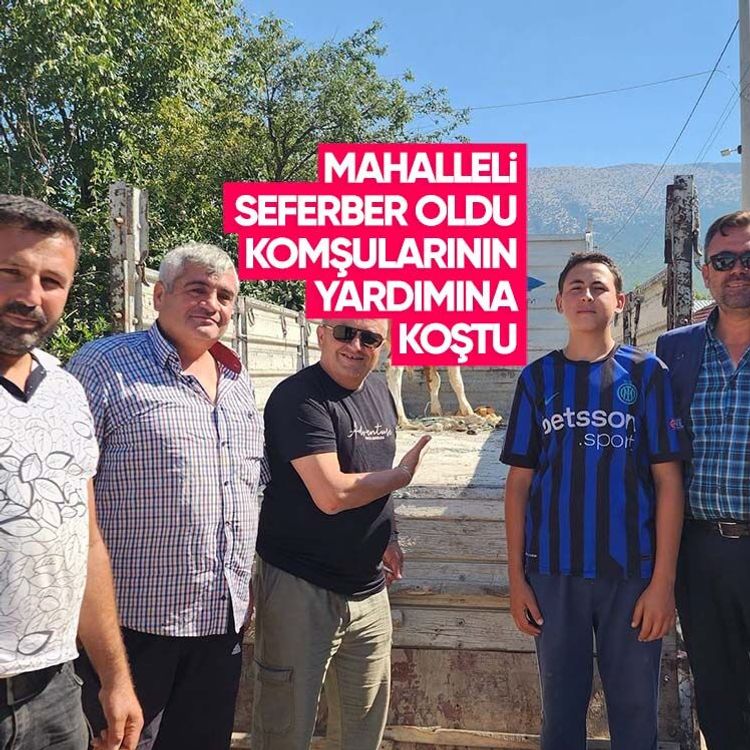 Mahalleli seferber oldu, komşularının yardımına koştu