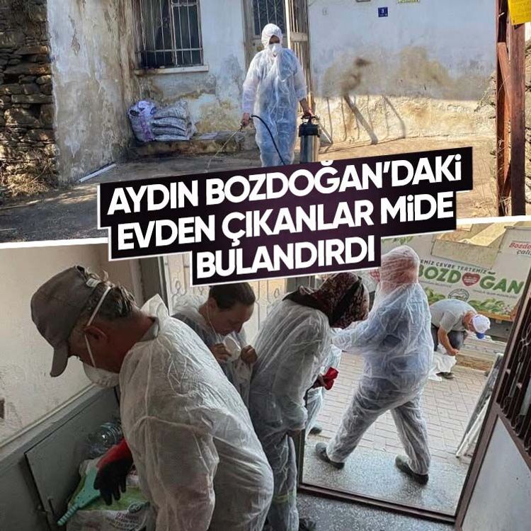 Aydın Bozdoğan’daki evden çıkanlar mide bulandırdı