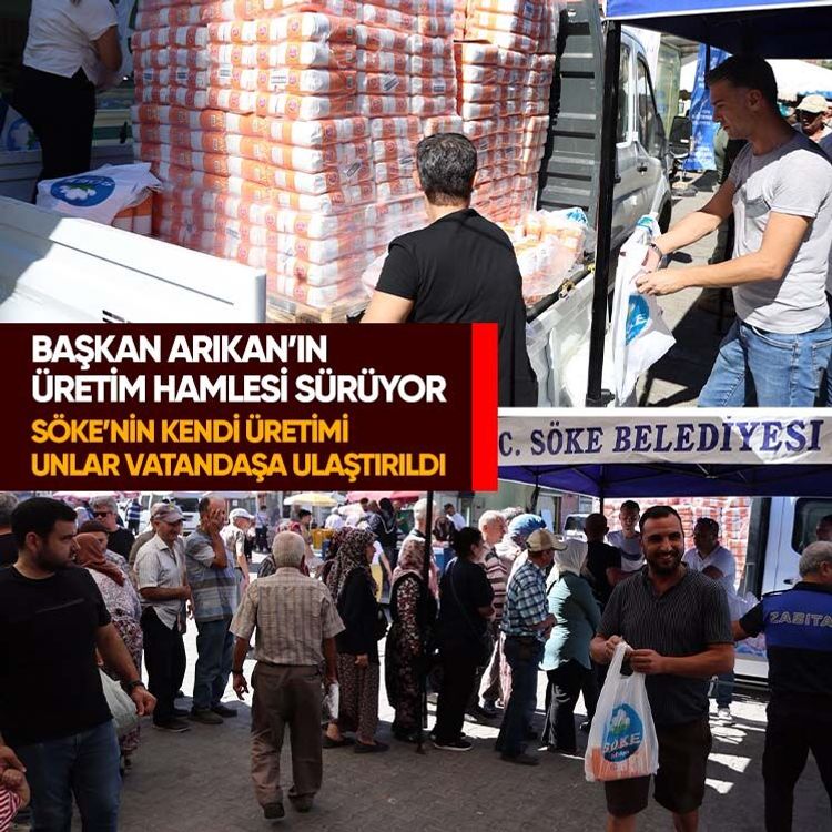 Başkan Arıkan’ın üretim hamlesi sürüyor: Söke’nin kendi üretimi unlar vatandaşa ulaştırıldı