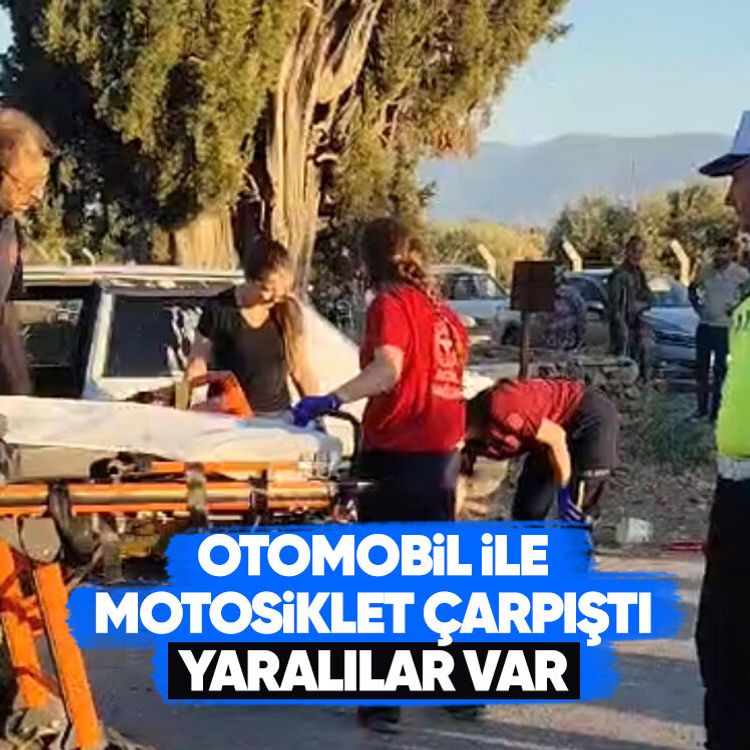 Otomobil ile motosiklet çarpıştı, yaralılar var